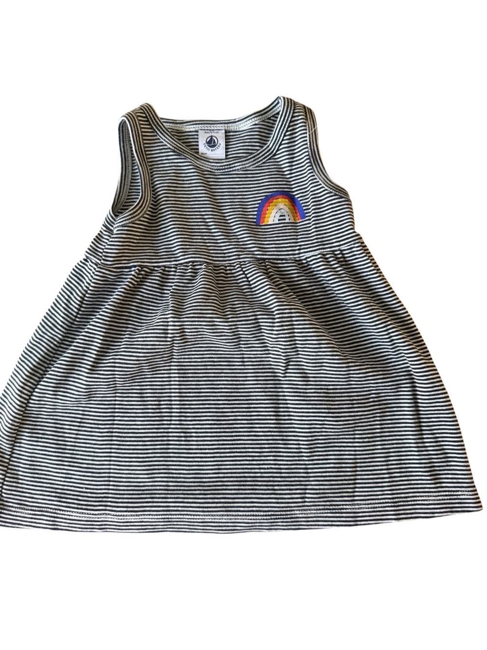 Petit Bateau Navy and White Striped Baby Top